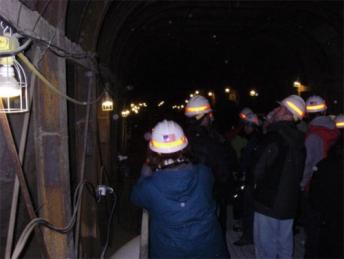 Going into the permafrost tunnel.