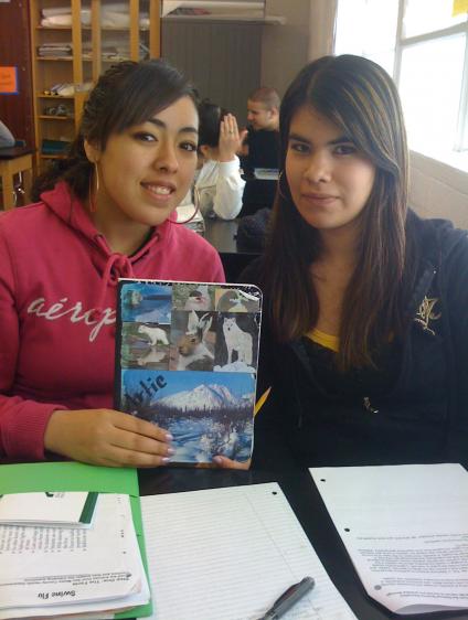 Kiara and Jazmin with their journal