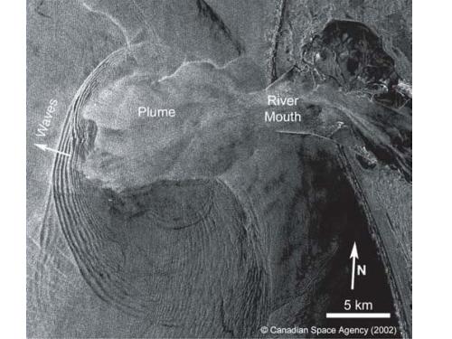 Synthetic aperture radar image of the Columbia River plume