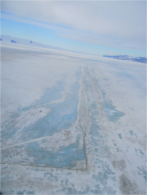 Blue ice on Pegasus Runway