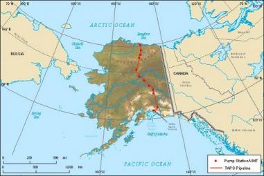 Map of the Trans Alaska Pipleline System