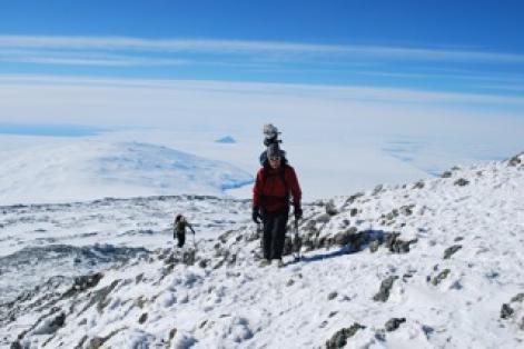 Hiking to the crater