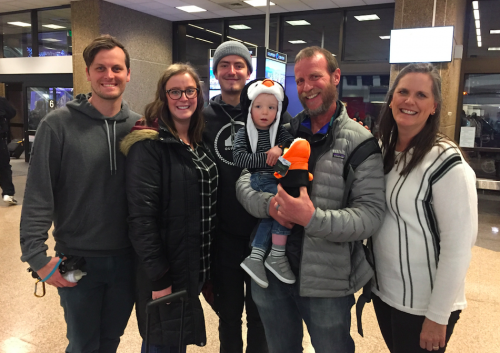 Family at airport