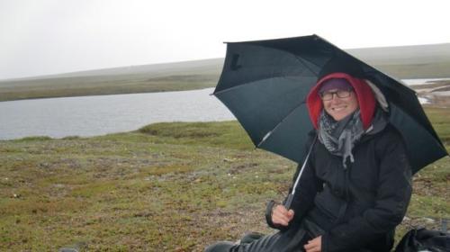 Hannah in the rain