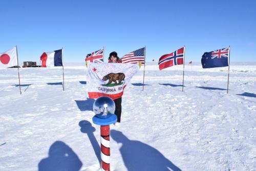 Flag at Geographic Sign