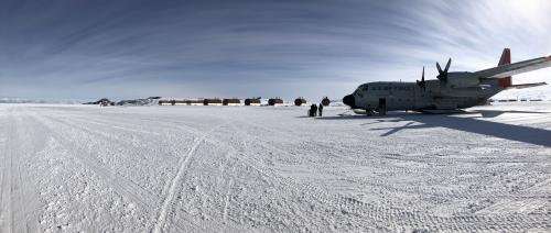 LC-130 Taking off in McMurdo