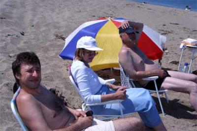 Russian friends relaxing on the beach