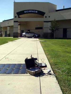 Solar panel set up by Science building