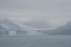 glaciers in fog near Whittier