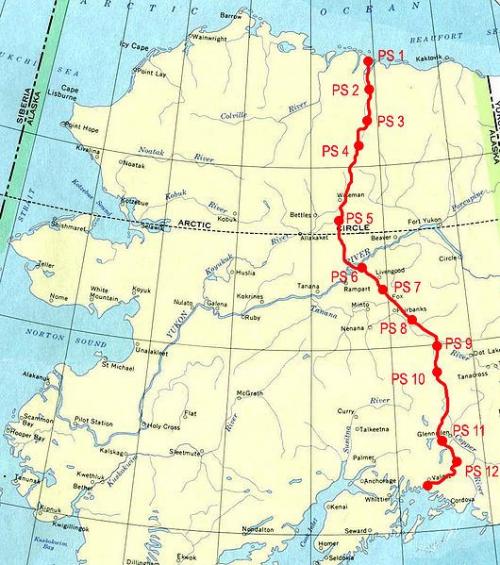 Map of the Trans-Alaska Pipeline