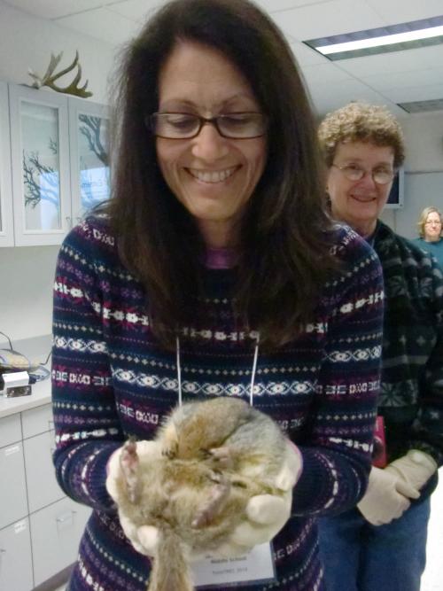 Mrs. McNeal with an arctic tree squirrel