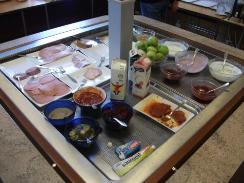 The delicious breakfast choices here at the Spitsbergen Guesthouse.  Photo courtesy of Steve Ossim.