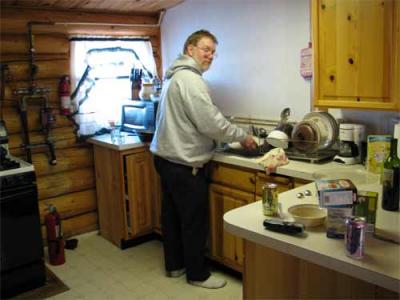 Robert doing dishes