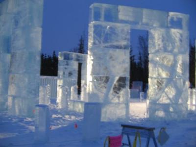 Recreation of Stone Henge made entirely from ice