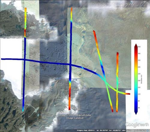 Jakobshavn Glacier.- elevation map