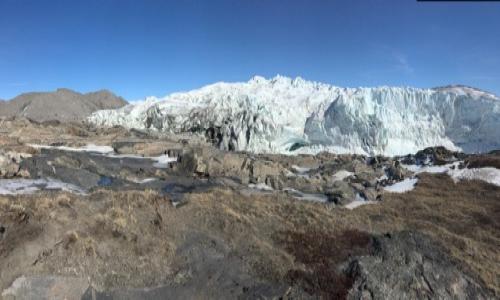 Russell Glacier during melt season. This glacier is located about 25 kilometers or 16 miles east of Kangerlussuaq.