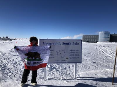 Flag at geographic South Pole