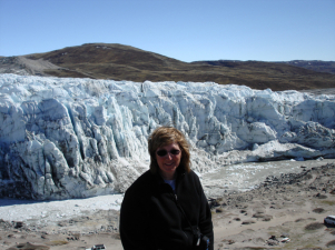 Jo Dodds near the Russel Glacier