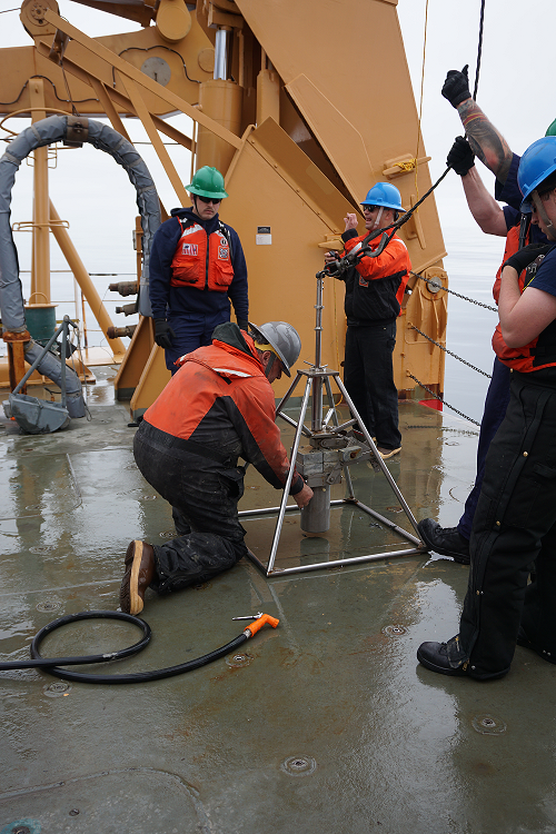 Dr. Lee Cooper loading the HAPs core for deployment.