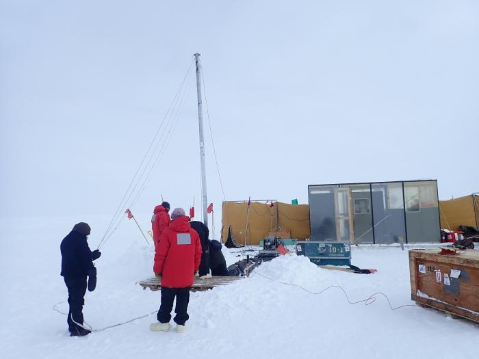 The tower set up at the SPICE Core Camp