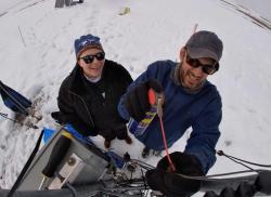 Ale Martinez and Jeremy May setting up the MISP tram.