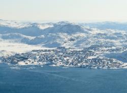 An aerial view of Ilulissat, Greenland.