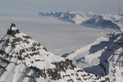 View from flight over Greenland