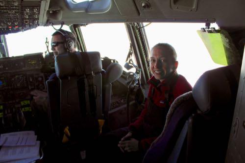 Bridget Ward in C-17 Cockpit