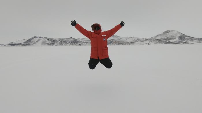 Bridget Ward Jumping on Sea Ice