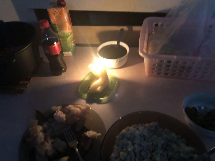 A candlelit dinner