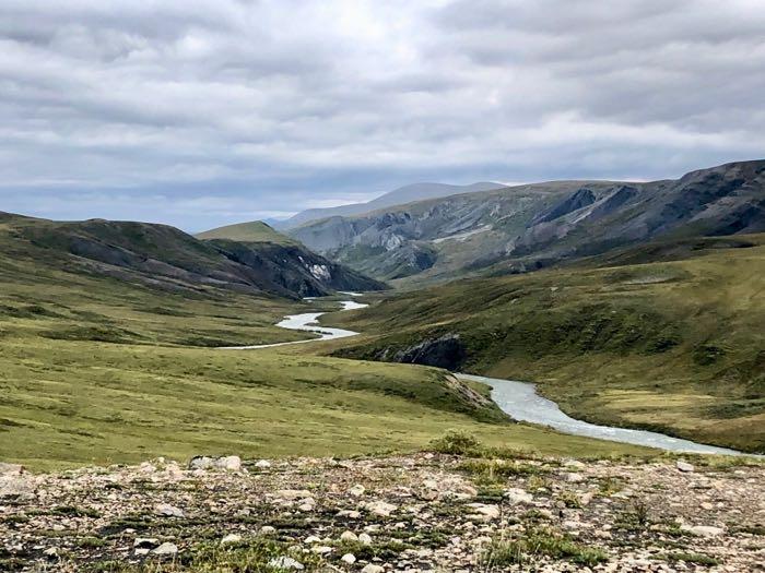 Our desitnation.  The fossil bed we were looking for is to the left of the river in the distance where the near-black hill obscures the river.