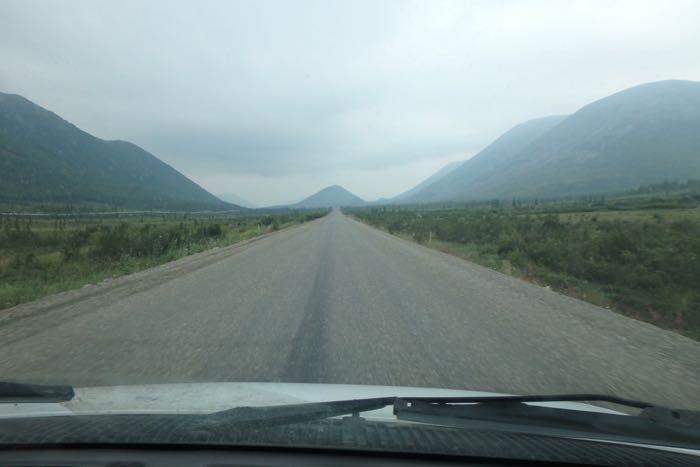 Glacial valley with heavy smoke