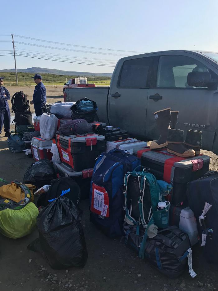 Research equipment for the benthic team ready to be loaded onto the Healy.