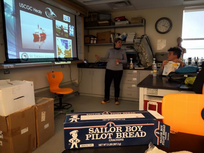 Showing a video of the USCGC Healy.