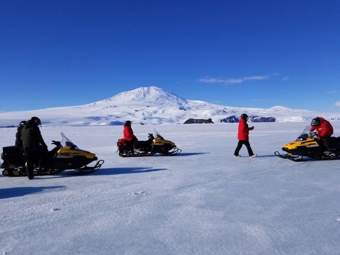 Taking a break in front of Mt. Erebus