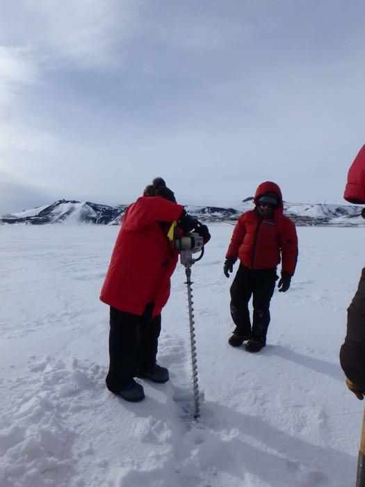 Drilling in the sea ice