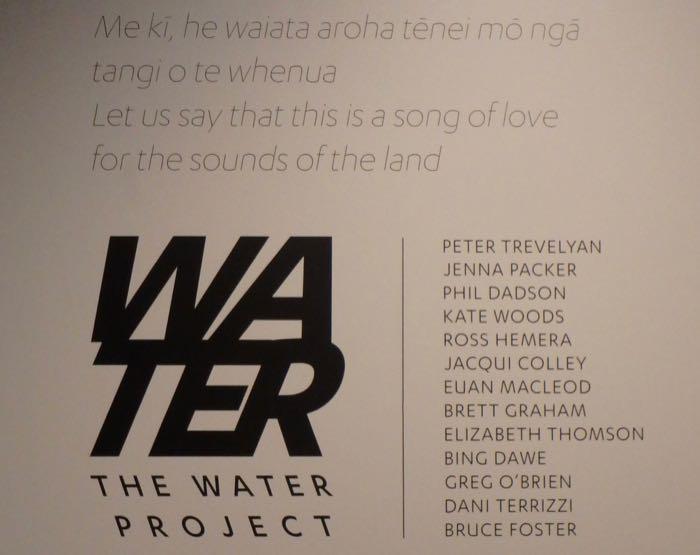 Water Project Exhibit sign in Maori and English