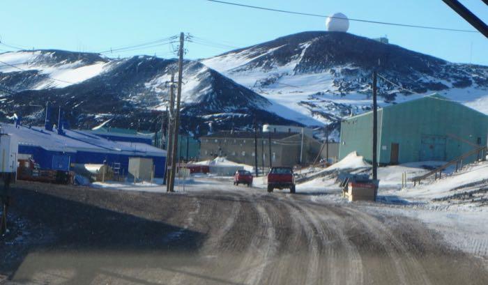 Driving into McMurdo station