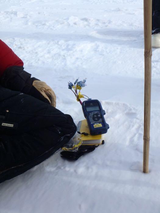 An instrument on the sea ice that is used to measure temperatures at different ice levels