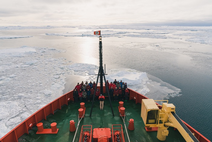 The science team on the R/V Nathaniel B. Palmer icebreaker