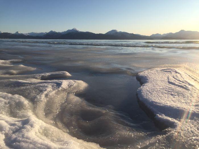 Slushy sea ice and snow