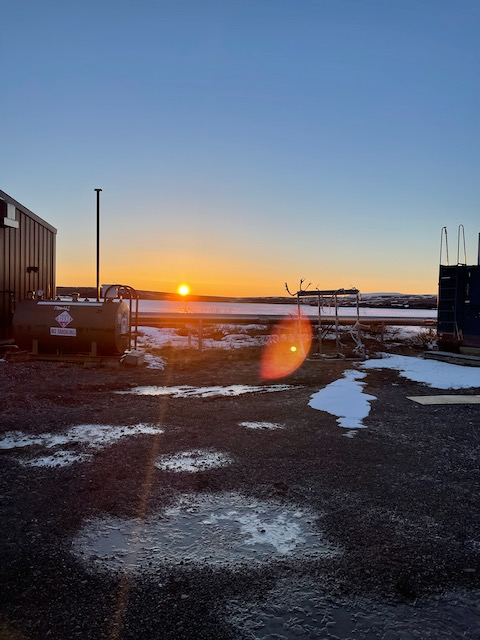 The sun sets behind Toolik lake. 