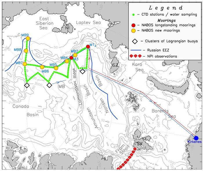 NABOS Cruise Map