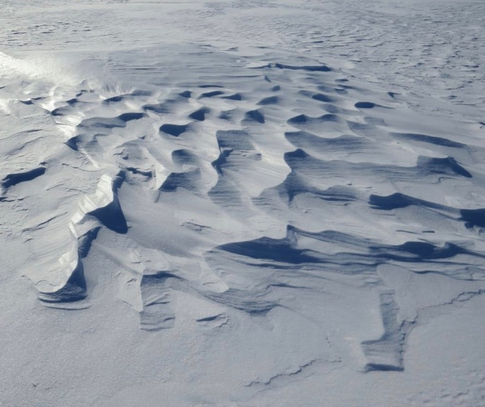 Sastrugi on Ross Island, Antarctica