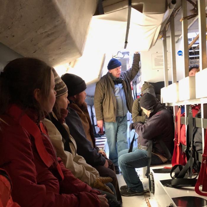 Passengers and crew during a safety drill on the Nathaniel B. Palmer