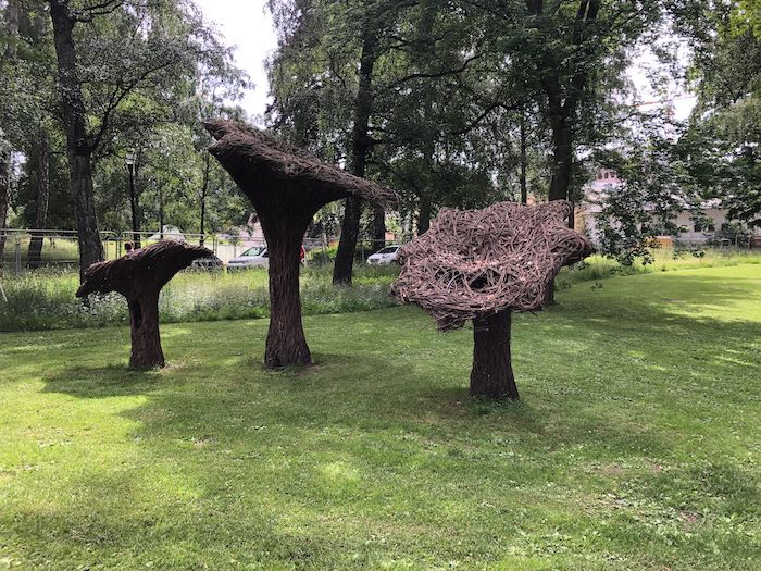 Sculpture in the garden surrounding Oslo Royal Palace