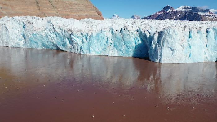 Glacier face from drone