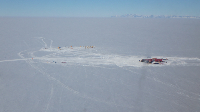 Camps on the ice.