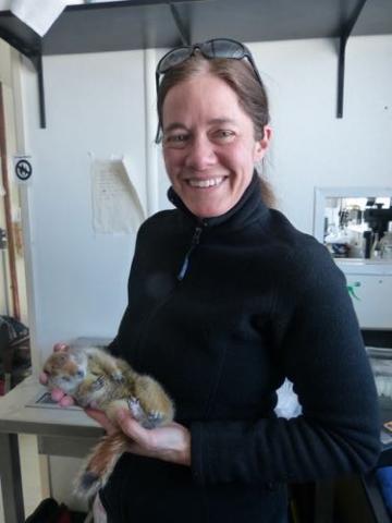 Jennifer Baldacci with squirrel.