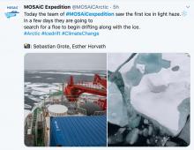 Instagram post from MOSAiC expedition showing the start of sea ice.